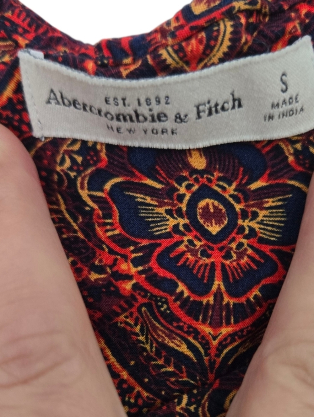 Abercrombie & Fitch Y2K Boho Paisley Strappy Back Mini Dress Small - Picture 3 of 4